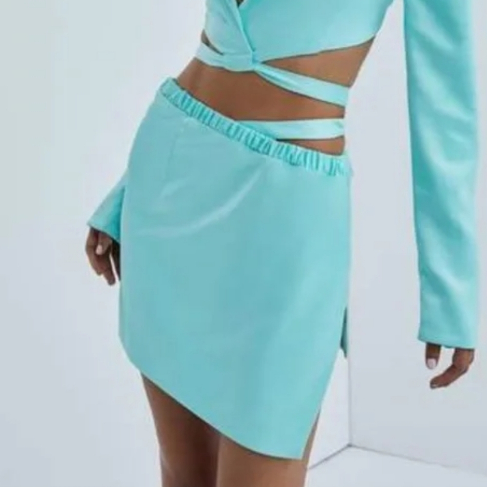 For Love & Lemons Aqua Marie Skirt - Picture 3 of 7